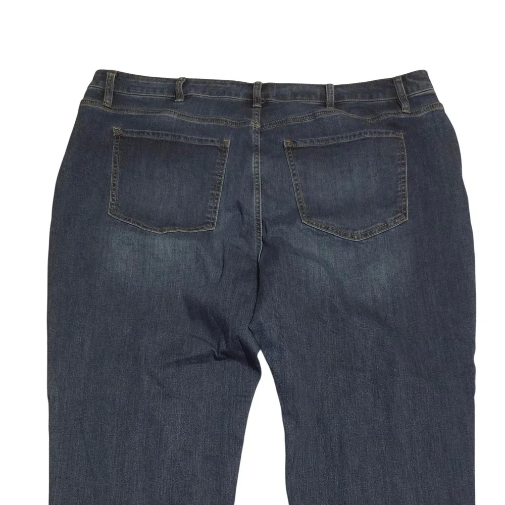 Lane Bryant Signature Fit Mid-Rise Boyfriend Embellished Cuff Jeans Blue 22 - Picture 4 of 8